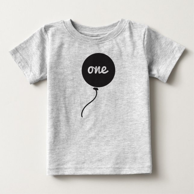 Baby's First Birthday Shirt | Grey (Front)