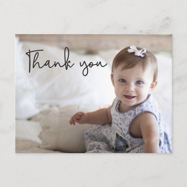 Baby's first birthday Thank You Photo Postcard (Front)