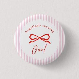 Baby's first birthday with soft Buttons. 3 Cm Round Badge