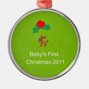 Baby's First Christmas 2011 Metal Tree Decoration