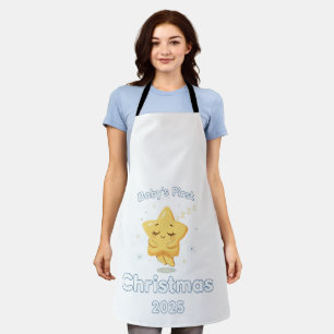 Baby's First Christmas 2025 Cute Sleeping Star Apron