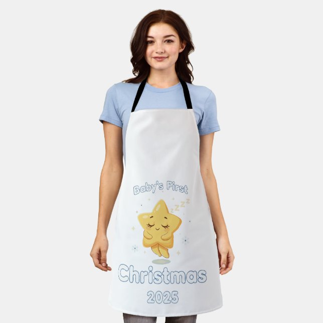 Baby's First Christmas 2025 Cute Sleeping Star Apron (Worn)