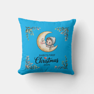 Baby's First Christmas 2025 Vintage Moon & Baby Cushion