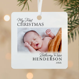 Baby's First Christmas 2 Photo Metal Tree Decoration