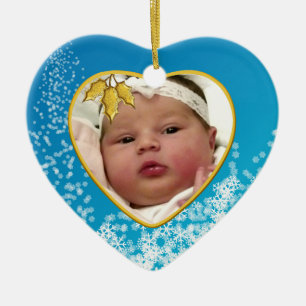 Baby's First Christmas 2 Sided Heart Ceramic Tree Decoration