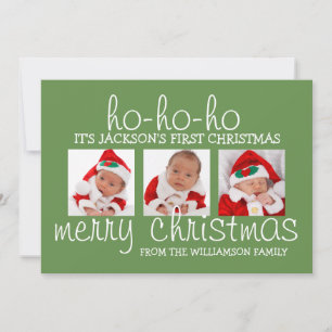 Baby's First Christmas 3 Photo Christmas Card
