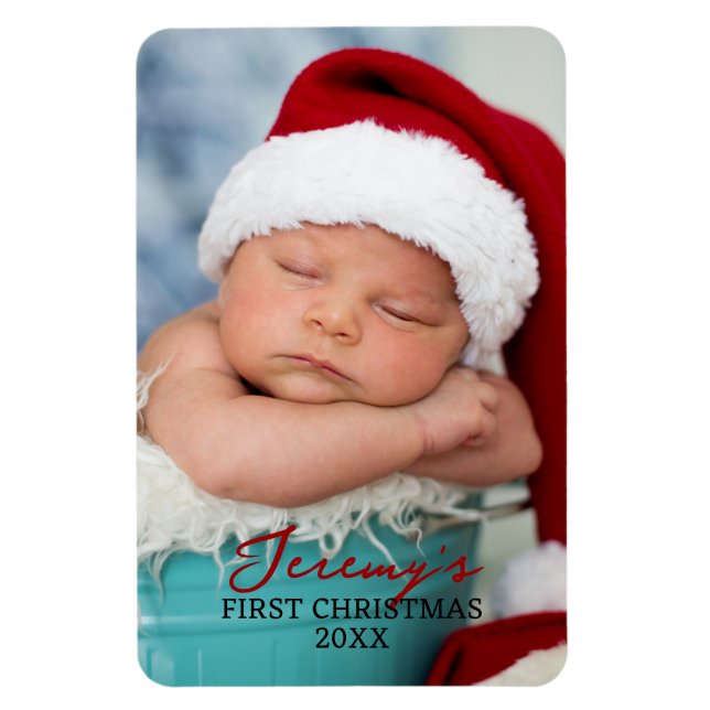 Baby's First Christmas 4x6 Photo Refrigerator Magnet (Vertical)