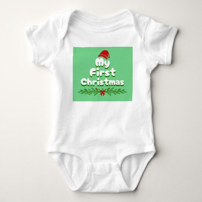 Babys First Christmas Baby Bodysuit (Front)