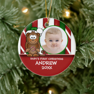 Baby's First Christmas Baby Monkey Ornament