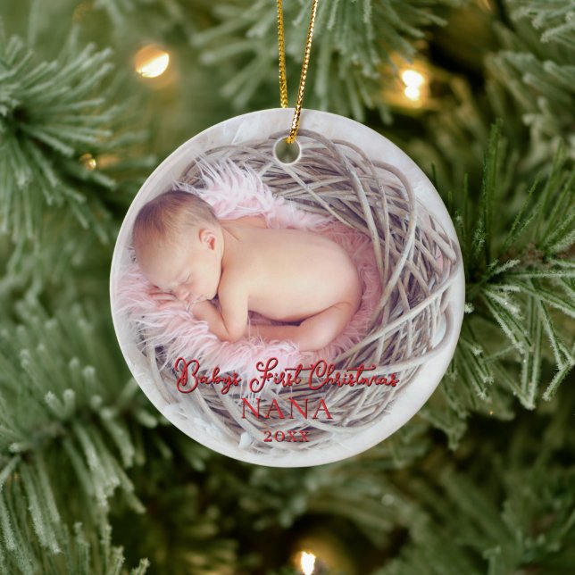 Babys First Christmas Baby Stats New Parents Ceramic Tree Decoration (Tree)