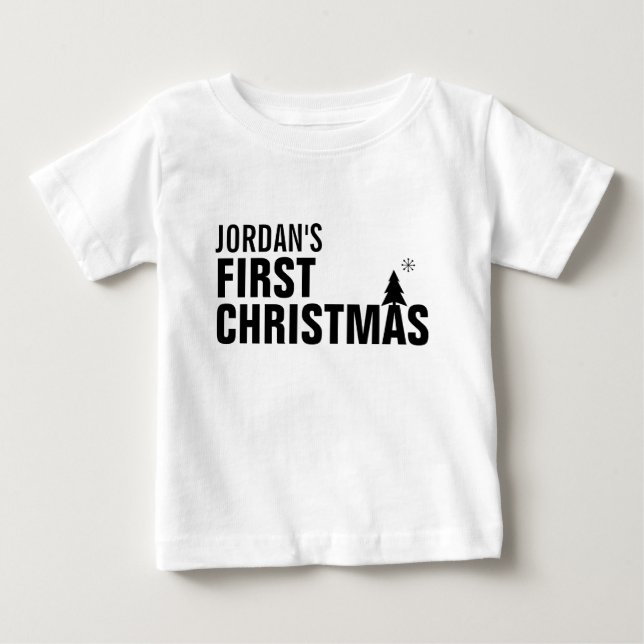 Baby's First Christmas Baby Tutu Bodysuit (Front)