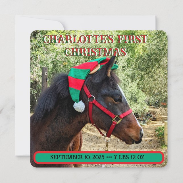 Baby's First Christmas Birth Announcement (Front)