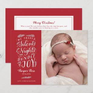 Baby's First Christmas Birth Announcement Holiday