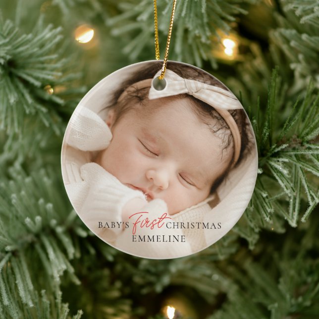 Baby's First Christmas Birth Stats Ceramic Tree Decoration (Tree)