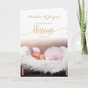 Baby's First Christmas Blessings - YOUR BABY PHOTO Card