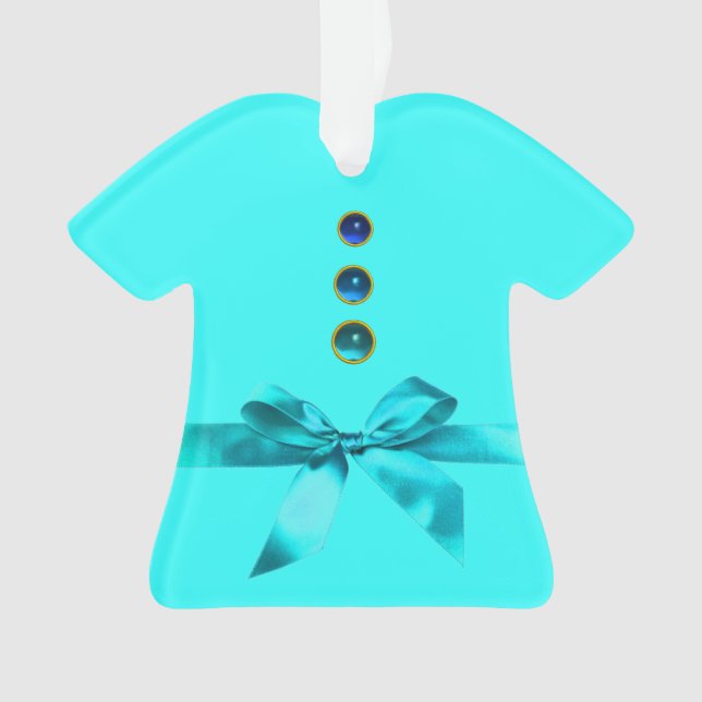 BABY'S FIRST CHRISTMAS Blue Ribbon Baby Boy Ornament (Front)