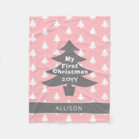 Babys First Christmas Blush Pink Personalised