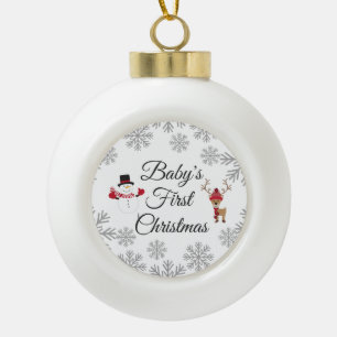 Baby's First Christmas Ceramic Ball Christmas Ornament