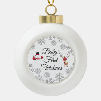 Baby's First Christmas Ceramic Ball Christmas Ornament