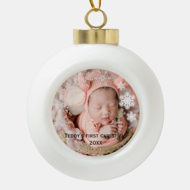 Baby's first christmas  ceramic ball christmas ornament (Front)