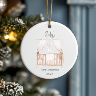 Baby's First Christmas Ceramic Circle Ornament