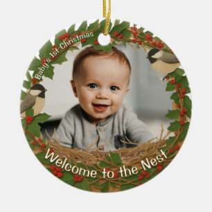 Baby's First Christmas Ceramic Ornament Woodsy