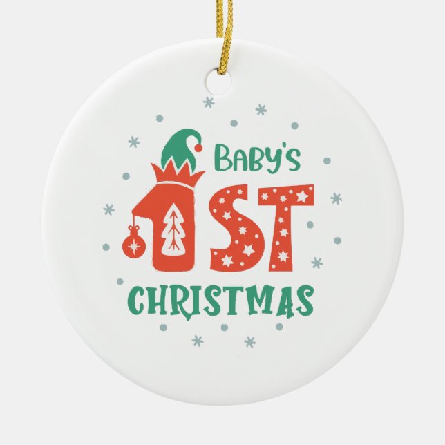Baby's First Christmas  Ceramic Tree Decoration (Front)