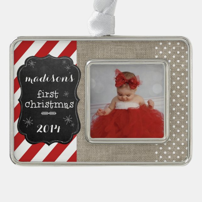 Baby's First Christmas Chalkboard Ornament (Front)