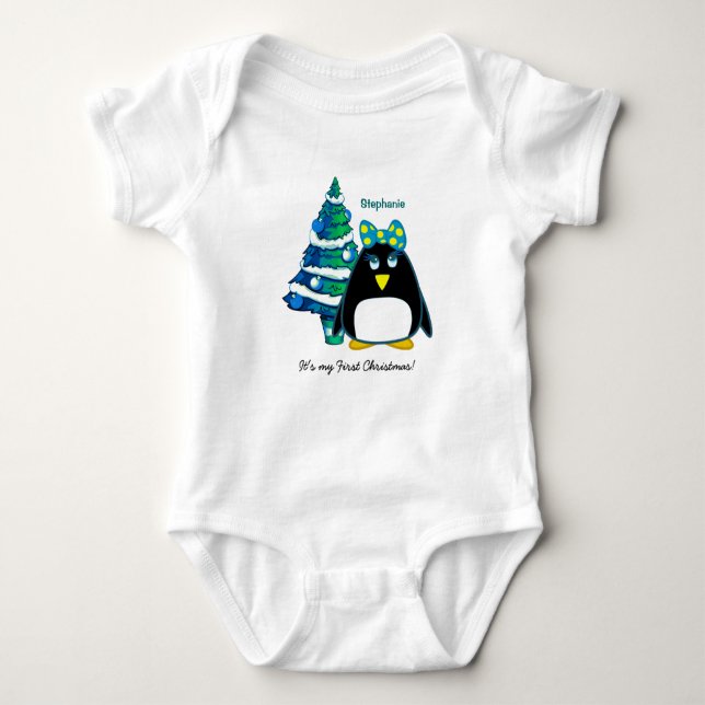 Baby's First Christmas Christmas Baby Bodysuits (Front)