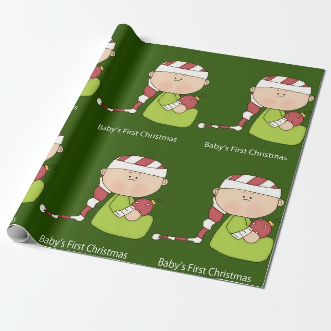 Baby's First Christmas Christmas Gift Wrap (Unrolled)