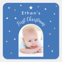 Baby's First Christmas Custom Arch Photo Blue