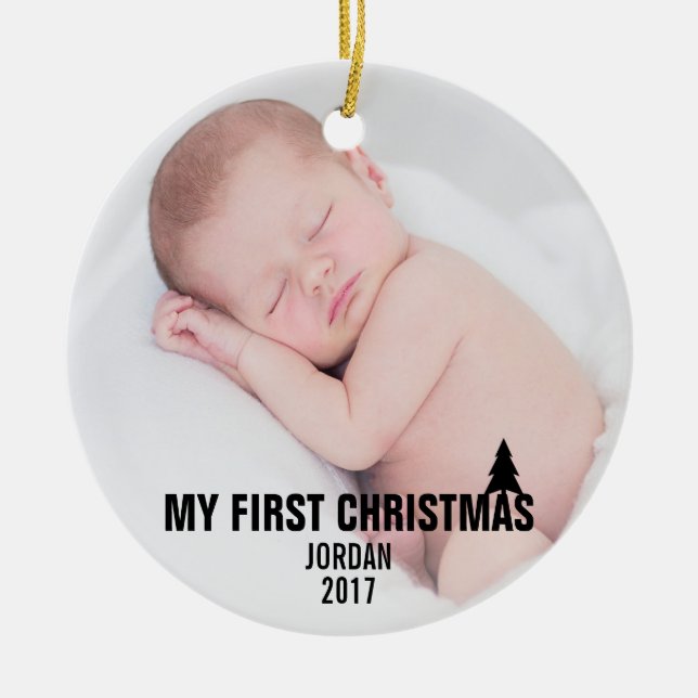 Baby's First Christmas Custom Ceramic Ornament (Front)
