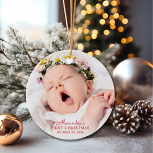 Baby's First Christmas Custom Ceramic Tree Decoration