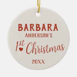 Baby's First Christmas Custom Name Ceramic Tree Decoration
