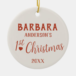 Baby's First Christmas Custom Name  Ceramic Tree Decoration