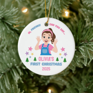Baby's First Christmas Custom Name Ceramic Tree Decoration