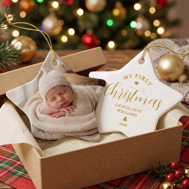 Baby's First Christmas Custom Name Keepsake  Ceramic Tree Decoration (Creator Uploaded)
