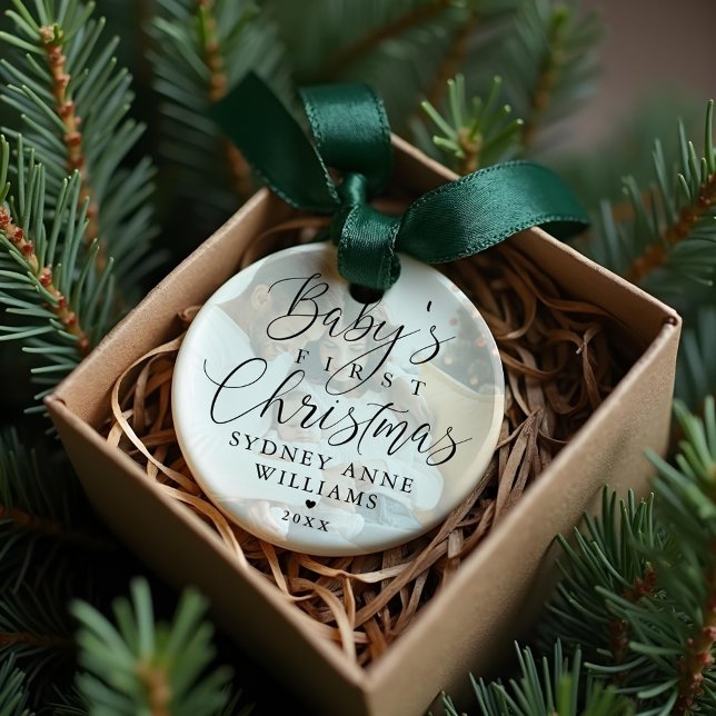 Baby's First Christmas Custom Name Photo Keepsake Ornament (Baby's First Christmas Custom Name Photo Keepsake Ornament)