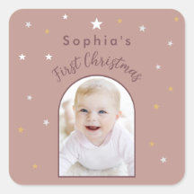 Baby's First Christmas Custom Photo Dusty Pink