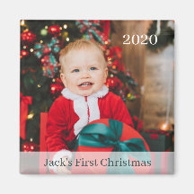 Baby's First Christmas Custom Photo Magnet