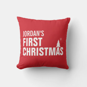Baby's First Christmas Custom Throw Pillow
