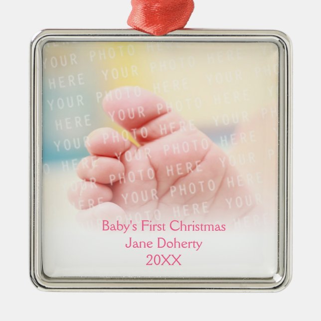 Baby's First Christmas | Customisable Metal Tree Decoration (Front)