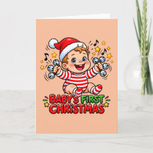 Baby's First Christmas Cute Baby Jingle Bells Card