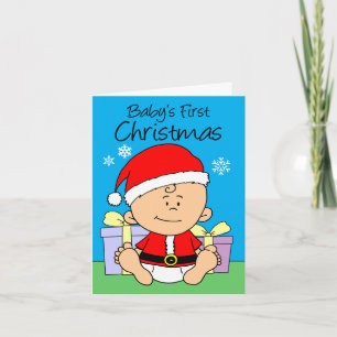 Baby's First Christmas Cute Little Santa Holiday Card