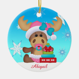 Baby's First Christmas Cute Moose Ornament