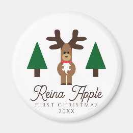 Baby's First Christmas Cute Reindeer Magnet