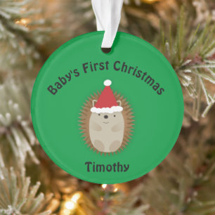 Baby's First Christmas Cute Santa Hedgehog  Ornament