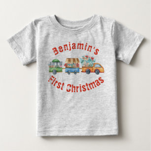 Baby's First Christmas Cute Xmas Truck Baby T-Shirt