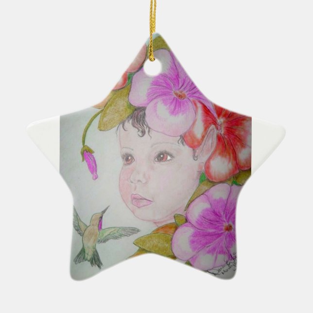 Babys first christmas fairy ceramic tree decoration (Front)