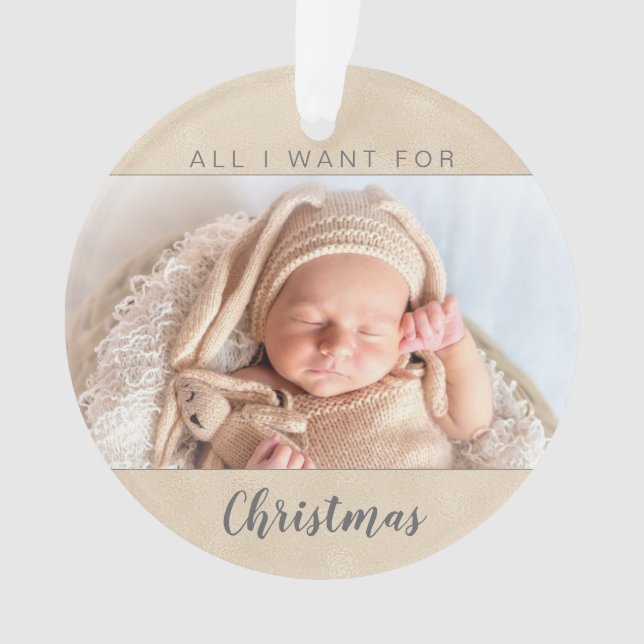 Baby's First Christmas Family Photo Ornament (Front)
